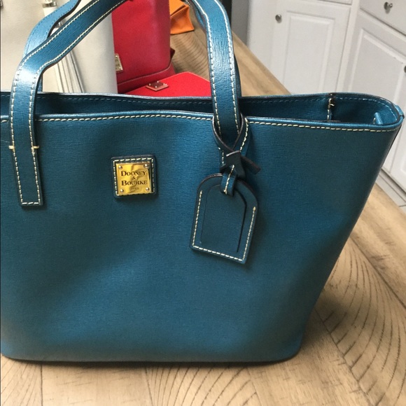 Dooney&Burke teal saffiano leather purse in UEC - Picture 2 of 12